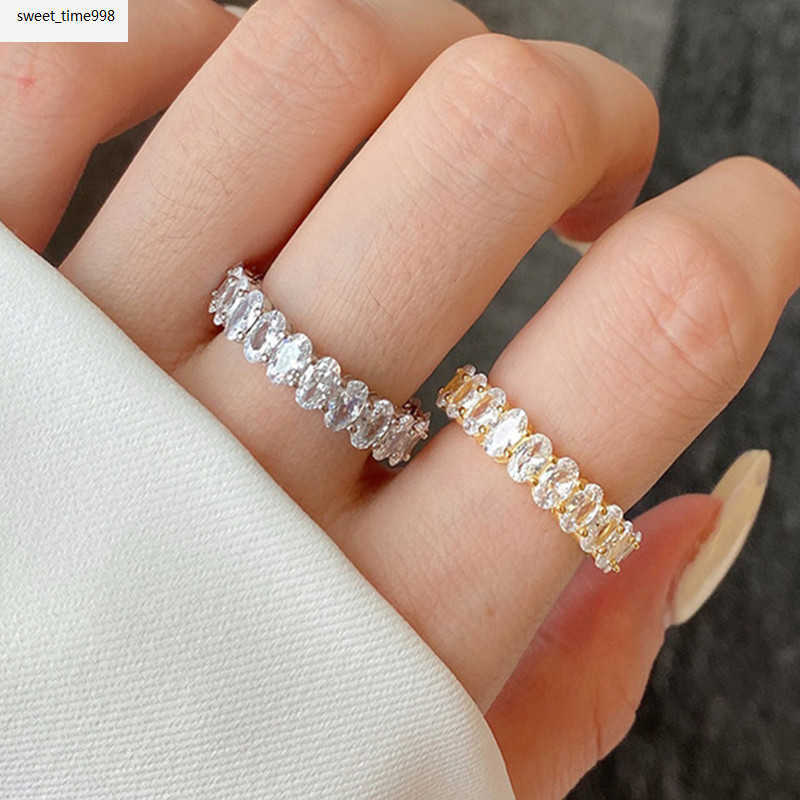 3x5mm oval diamond gold ring designer for woman wedding party 925 sterling silver luxury 5A zirconia wed engagement rings women jewelry festival gift 