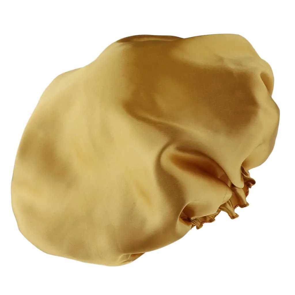 Womens Satin Silky Bonnet Premium Elastic Band Hair Loss Sleep Waterproof Shower Hear Chemo Hat Soild Color NightcXJ241205