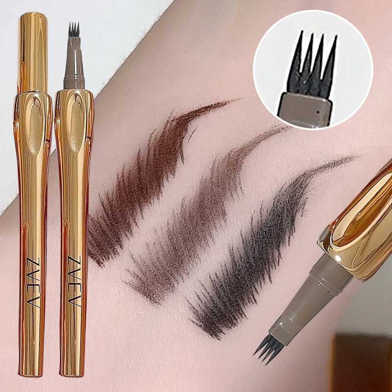 4-point wild eyebrow pencil durable easy to grip eyebrow tattoo waterproof thin liquid lay silk eyebrow pencil Korean makeup W241205