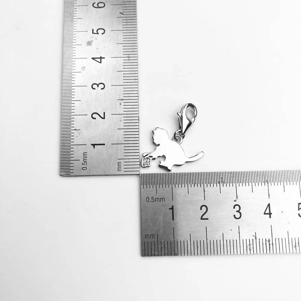 Small Kitten Cat CharmEurope Style Club Good Jewelry For Women Summer Cute Gift In 925 Sterling Silver 241122
