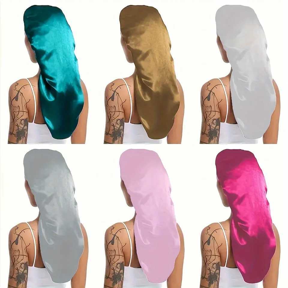 Silky Long Bonnet For Sleeping Solid Color Night C For Women Hair Care Tools For Sleeping In OvernightXJ241205