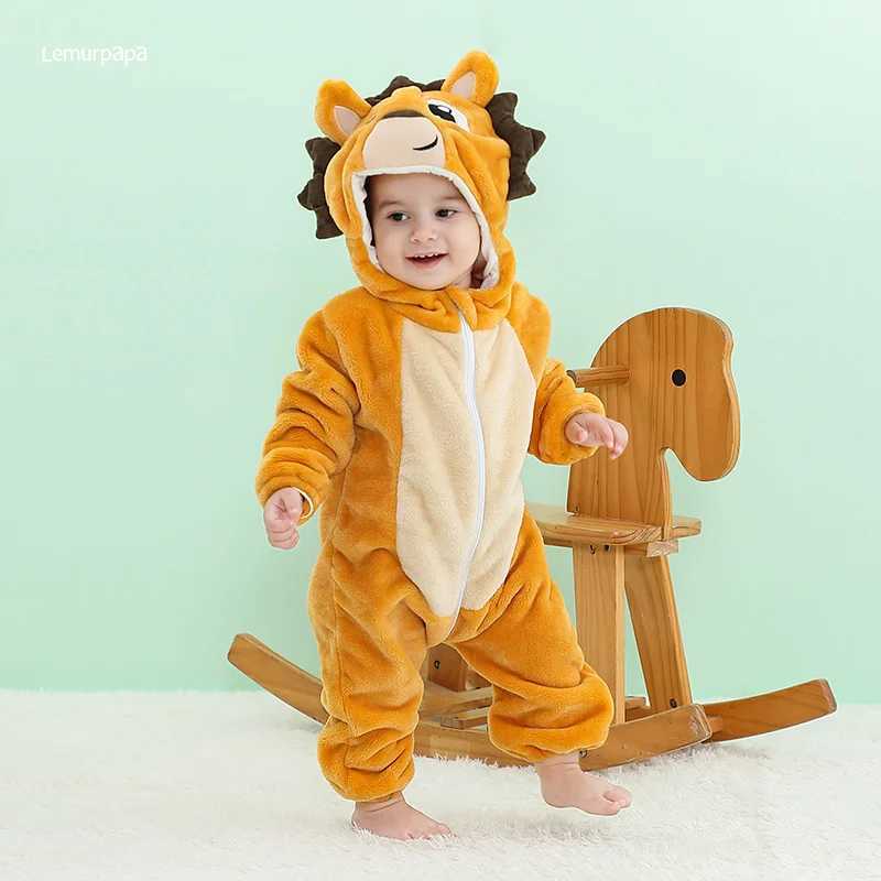 Pajamas Hedgehog Romper Baby Warm Jumpsuit Boy Girl Winter Outfit Halloween Animal Suit Funny Cute Onesie Festival Party Clothes H241205