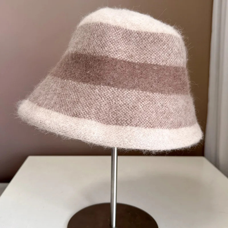 Angora bucket hat womens winter and autumn knitted soft and warm accessories used for outdoor vacations in cold weather 241205
