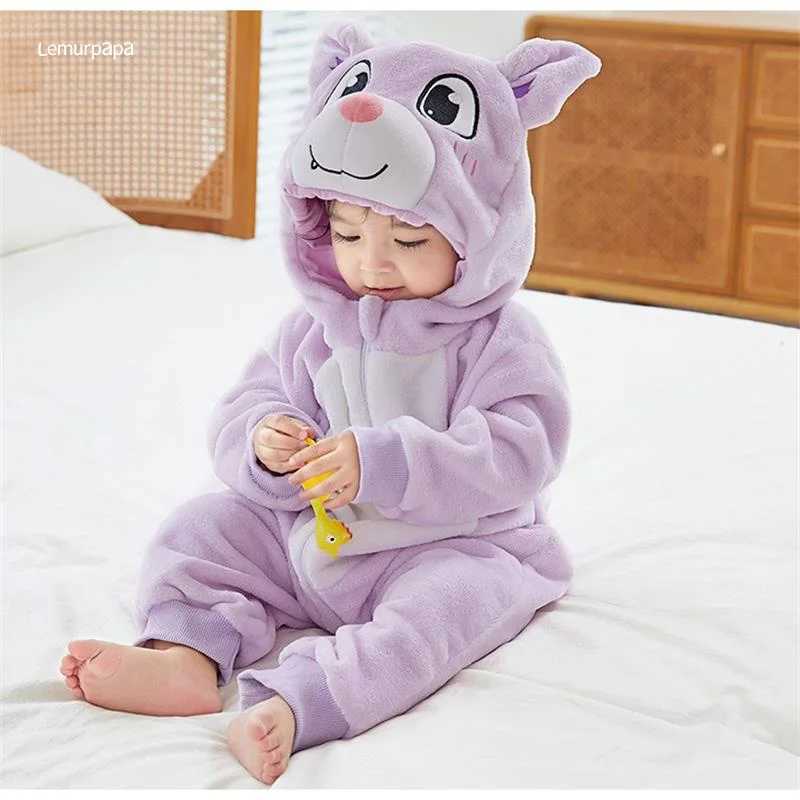 Pajamas Purple Bat Romper Baby Boy Girl Pajama Toddlers Winter Outfit Halloween Animal Suit Onesie Festival Party Bebe Clothes Kigurumis H241205