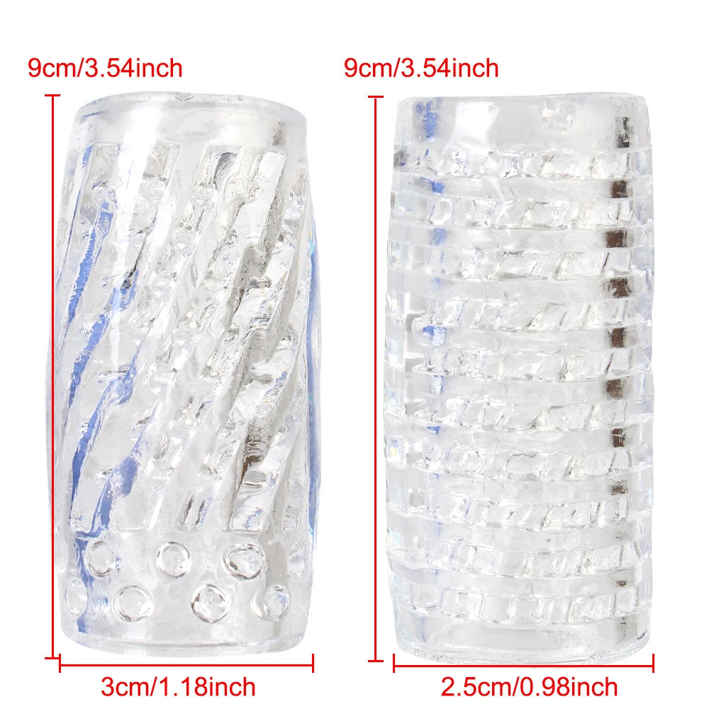 3.54inch Transparent Male Masturbator Artificial Pussy Vaginal For Men 18 Glans Sucking Penis Pump Spikes Exerciser Sex Toys 241205