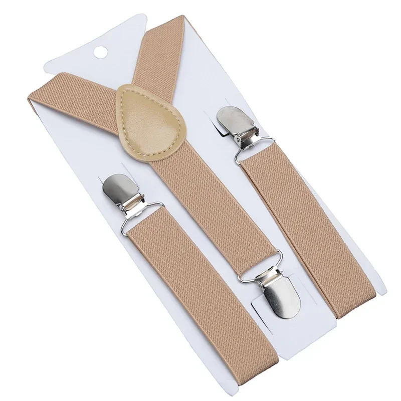 Solid Color Kids Suspenders with Fashion Children Boys Braces Girls Elastic Adjustable Baby Wedding Ties Accessories 241122
