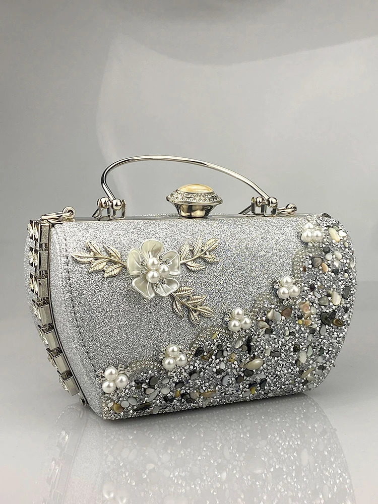Arrival Flower Crystal Wedding Bridal Clutch Purse y ner Womens Evening Party Cocktail Handbags Diamond Bags 241204