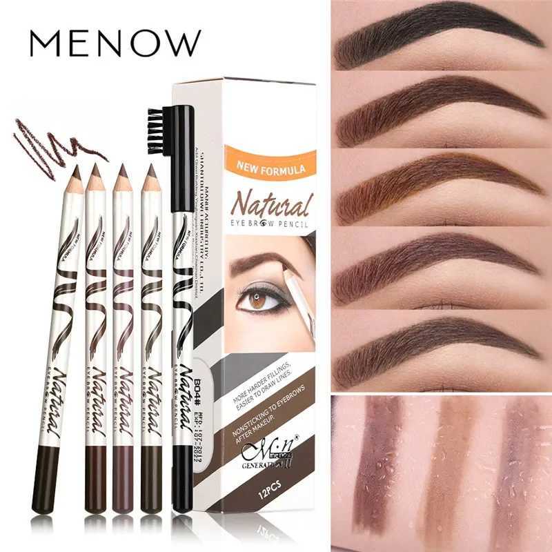 Pcs Waterproof Black Brown Coffee Eyebrow Tattoo Pencil Durable Eyebrow Enhancer with Brush Makeup ToolW241205