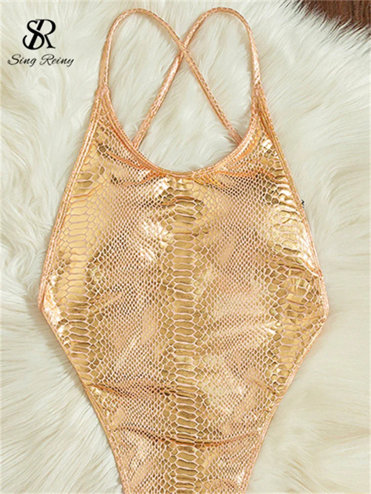 SINGREINY Female Holiday Backless Bikini Playsuits Sleevless Corss Camis Sensual Rompers 2024 Fashion Short Beach Sexy Swimsuits 241205