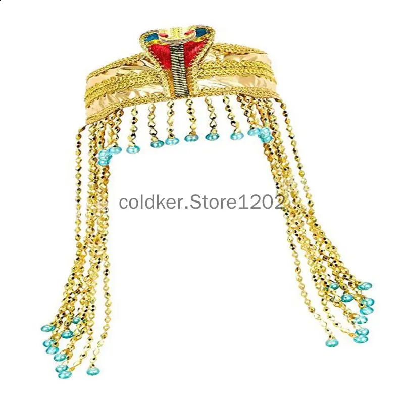 Womens Egyptian Headpiece Costume for Women Accessories Beaded Headdress Cleopatra Hat Jewelry Carnival Party Crown 241122