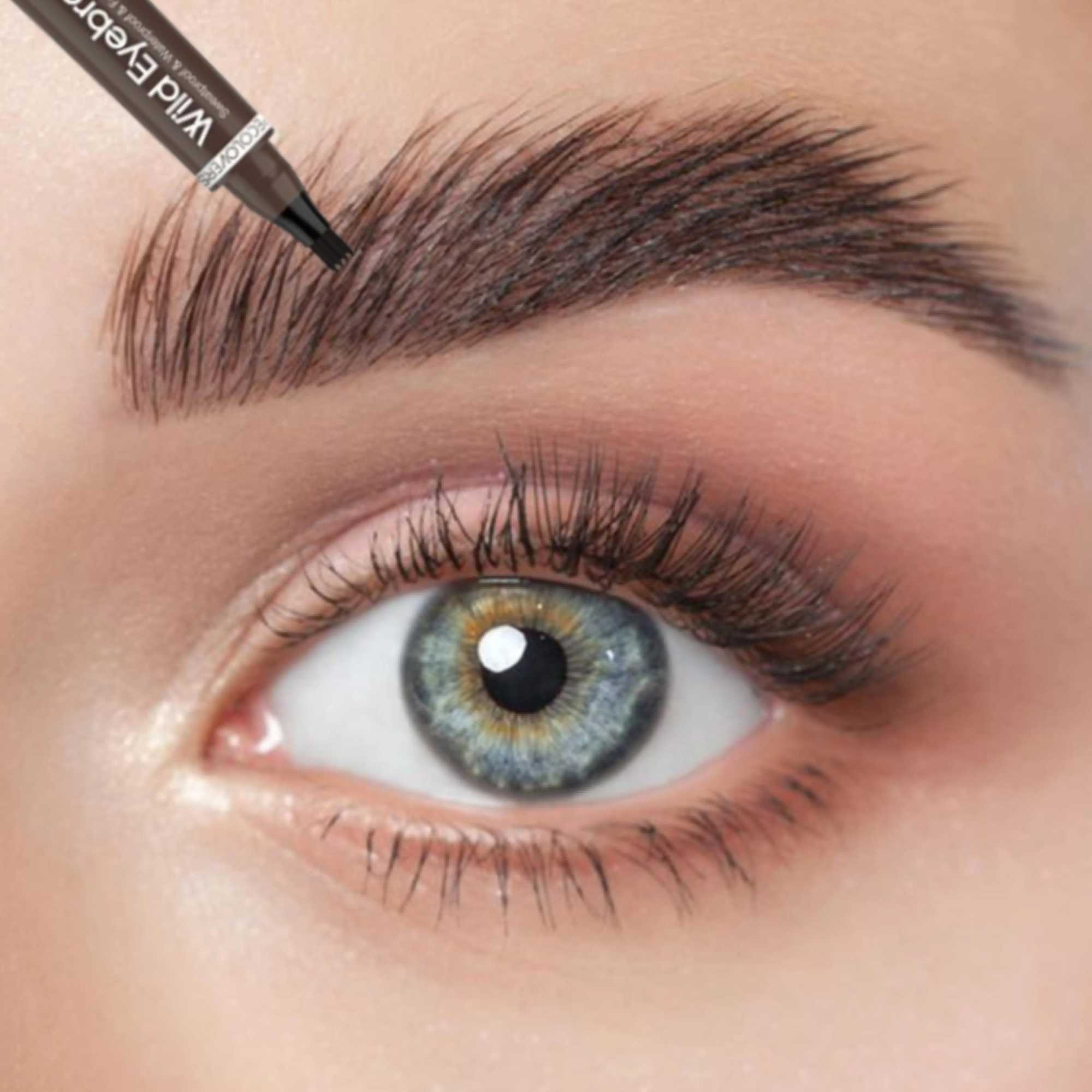 Four claw sketch eyebrow pencil black brown gray liquid eyebrow pencil waterproof and durable 3D microbead eyebrow pencilW241205