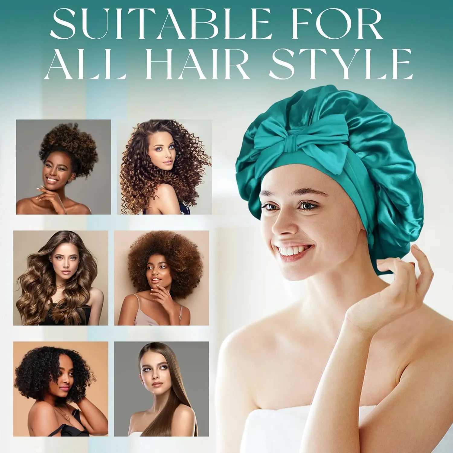 Large Silk Bonnet Satin Bonnets for Women Silky Sleep C with Tie Band Braid Bonnet for Sleeping Curly Hair Silk Hair WrXJ241205