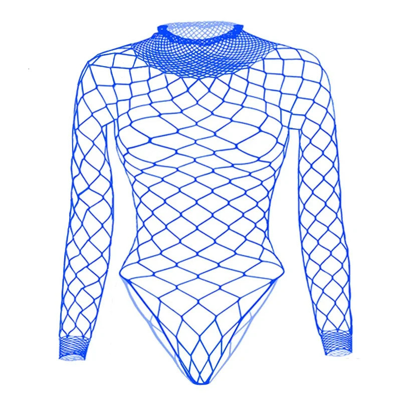 High Quality Female Fishnet Bodysuit Underwear See Through Hollow One-piece Net Body Suit Sexual Lingerie Sexy Women Tops 241205