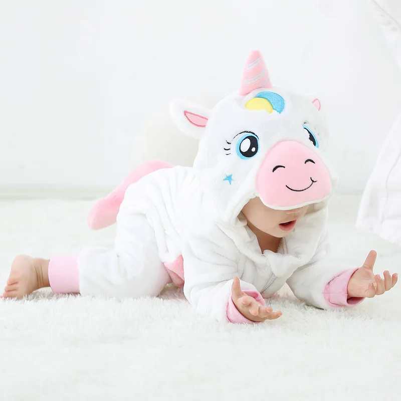 Pajamas Baby Romper Newborn Infant Clothing Boy Girl Pajamas Kigurumi Animal Onesie Jumpsuit Panda Costume Winter Baby Rompers H241205