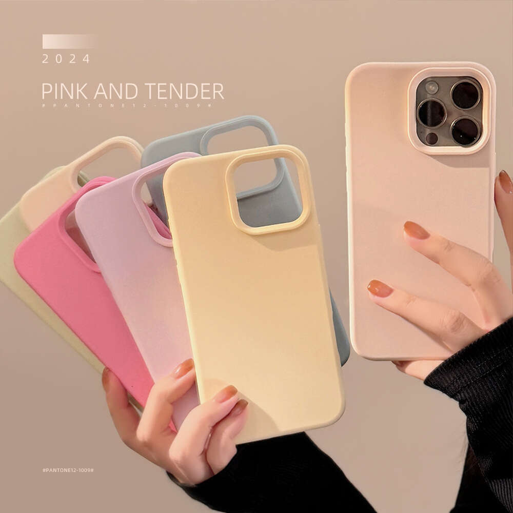 Ins Solid Color Simple iPhone 16 Pro Max Suitable for 15 Apple Phone Cases 14 Advanced Silicone 13 Anti Drop 12