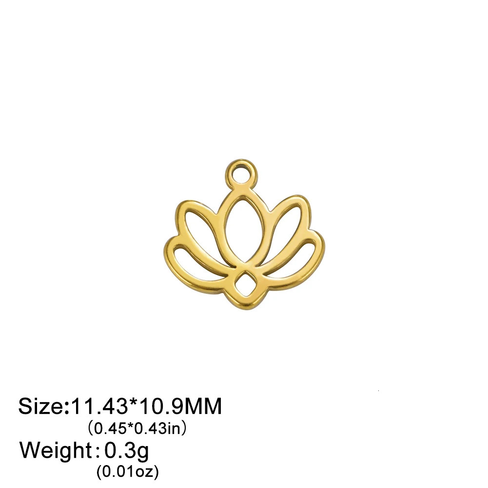 EUEAVAN 5pcs Mini Lotus Stainless Steel Charms Wholesales Necklace Bracelet Earrings Small Pendant Jewelry Making Accessories 241122