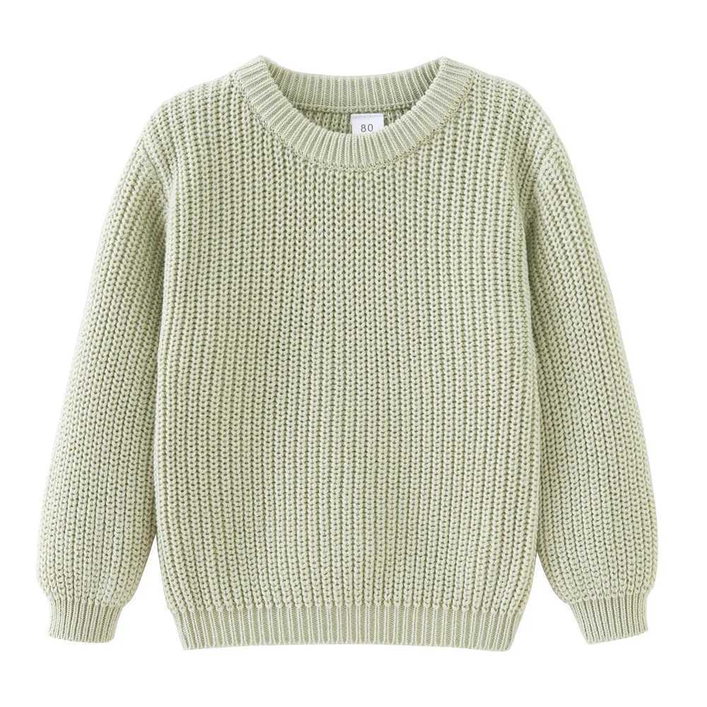 Autumn childrens girls sweaters pure cotton long sleeved baby girls floral round neck childrens knitted underwear W241205