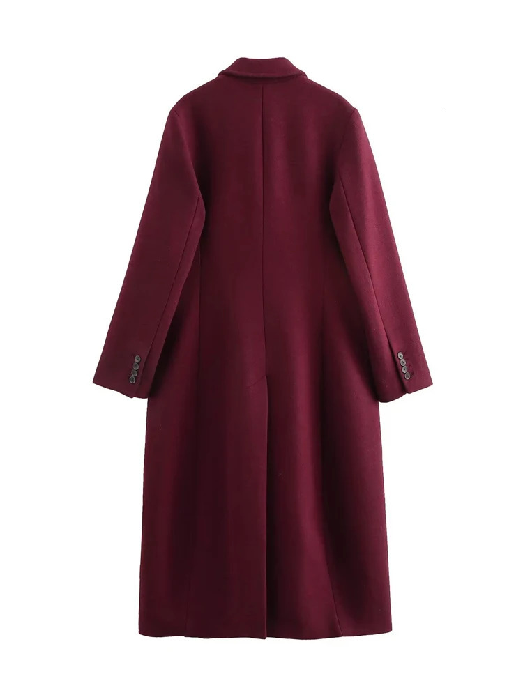 TRAF 2024 Long Coats for Women Long Sleeve Trench Coat Women Office Warm Winter Woman Coat Streetwear Outerwears Womens Jackets 241204