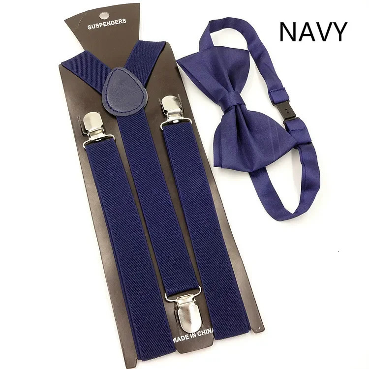 Mens Suspenders Bow Ties Set Women Braces Bowtie Yback Adjustable Clipon Elastic Suspender Belts Straps 241122