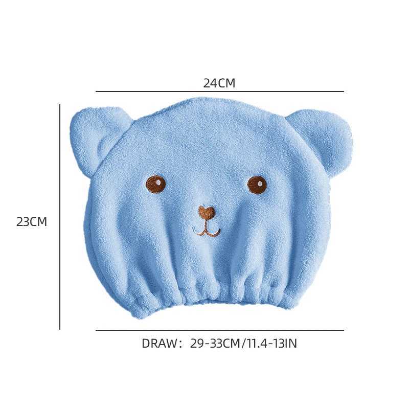 Dry Hair C For Women Quick-drying Absoent Thick Microfiber Head Towel Korean Cute Bear Embroidered Shower C TowelXJ241205
