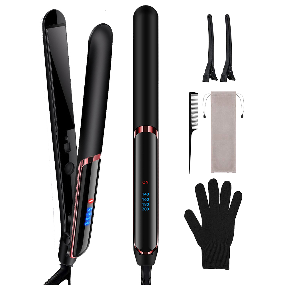Ionic Straightener Suit 2 In 1 Flat Smooth Titanium Hair Negative Ion Straight Curg Iron