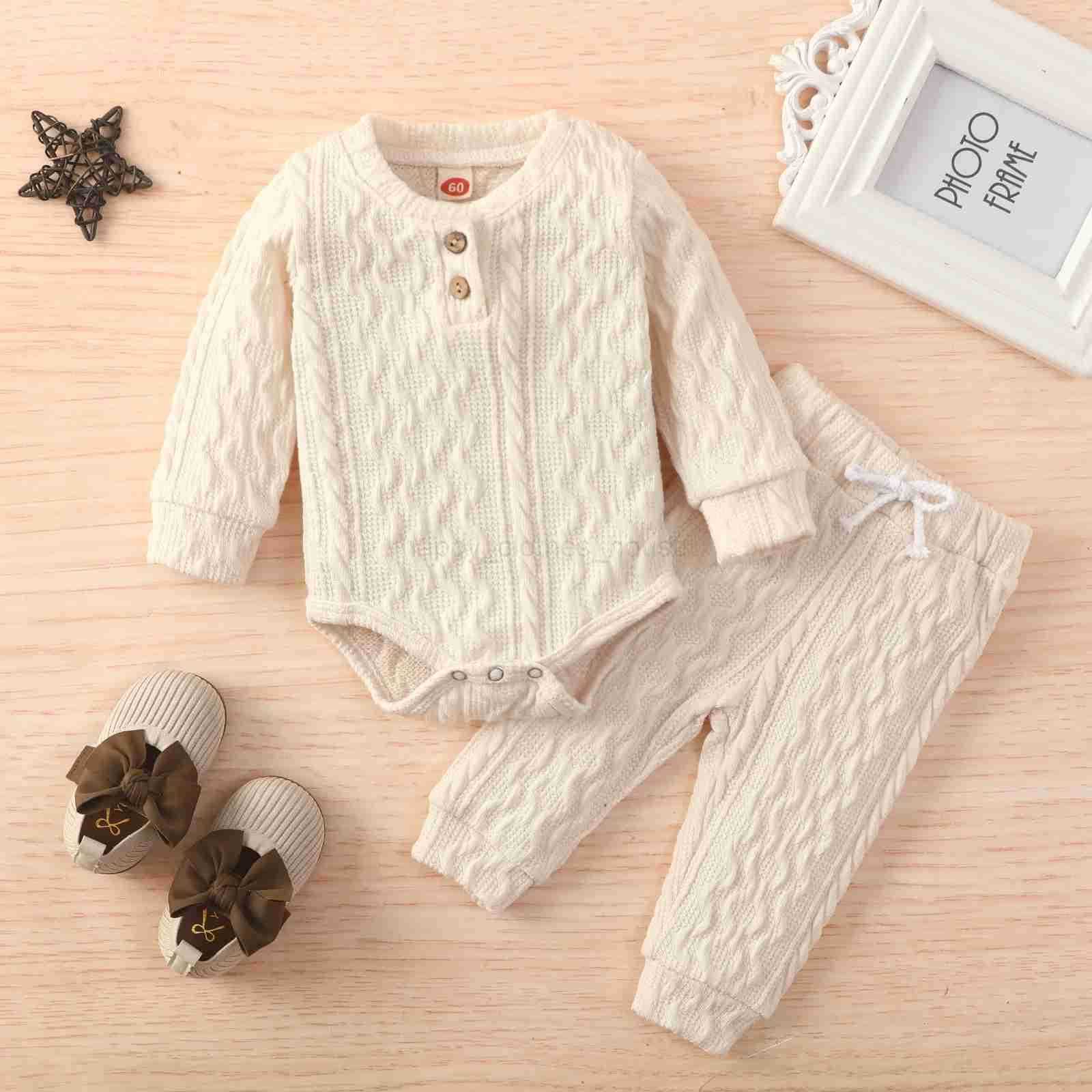 0-24M Newborn Infant Baby Boy Girl Clothes Set Long Sleeve Romper Pants Outfits Autumn Spring Soft Costumes D11XJ241205