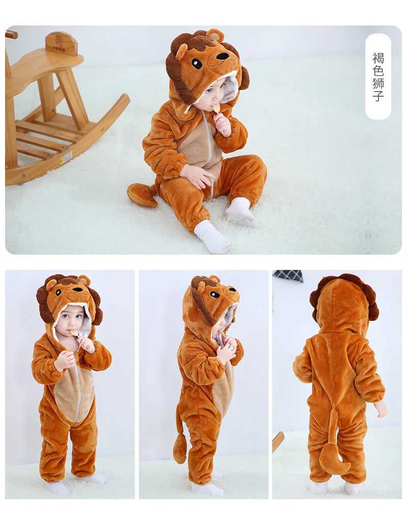 Pajamas 2022Baby Pajamas Cartoon Clothes for Sleeping Girl Rompers Kids Baby Sleepwear Boy Animal Panda Infant Children Jumpsuit H241205