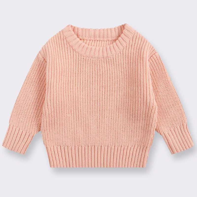 Baby girl boy knitted sweater long sleeved autumn winter sweater pure cotton loose knitted casual top knitted childrens clothing W241205