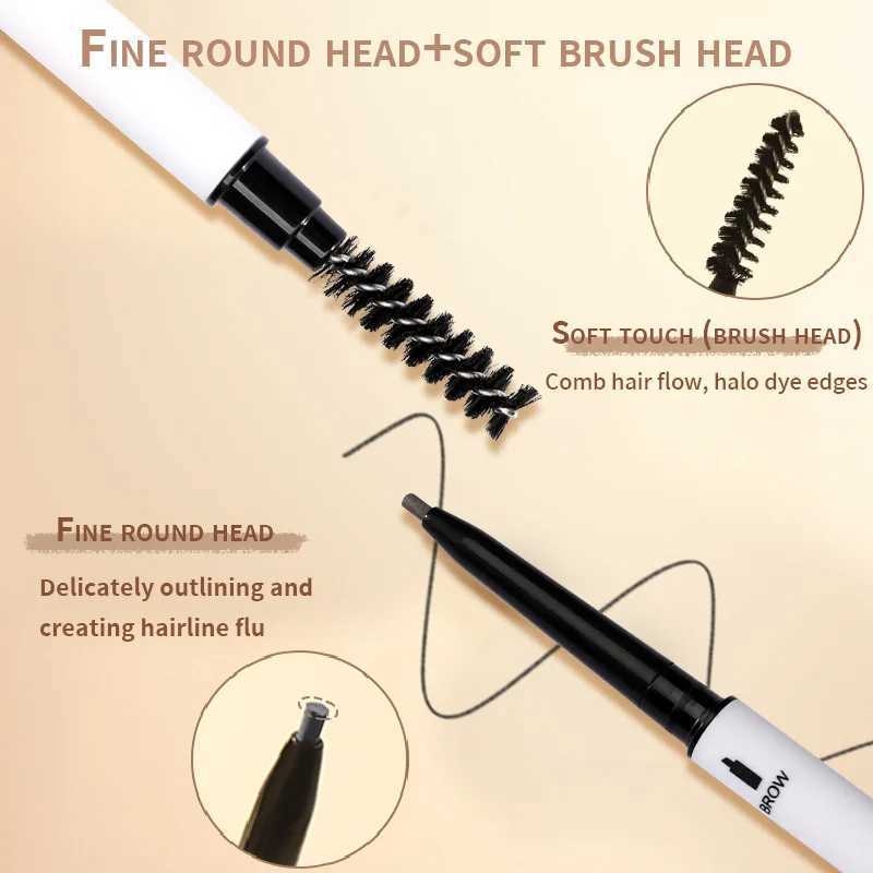 Double ended thin tube eyebrow pencil high pigment waterproof and not easy to fade suitable for beginners eye cosmetics W241205