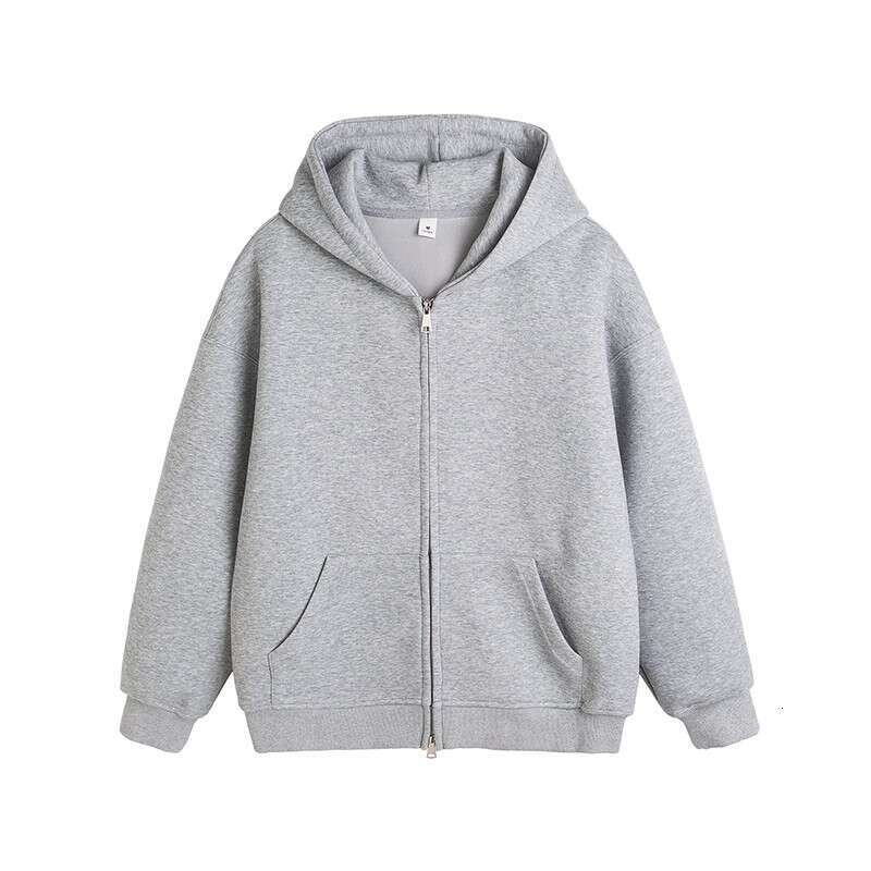 hoodie Street Casual Loose Solid Color Zipper Hoodie Women Y2k Haruku Retro Goth Fashion Versatile Oversized Sweatshirt Jacket Men jacket