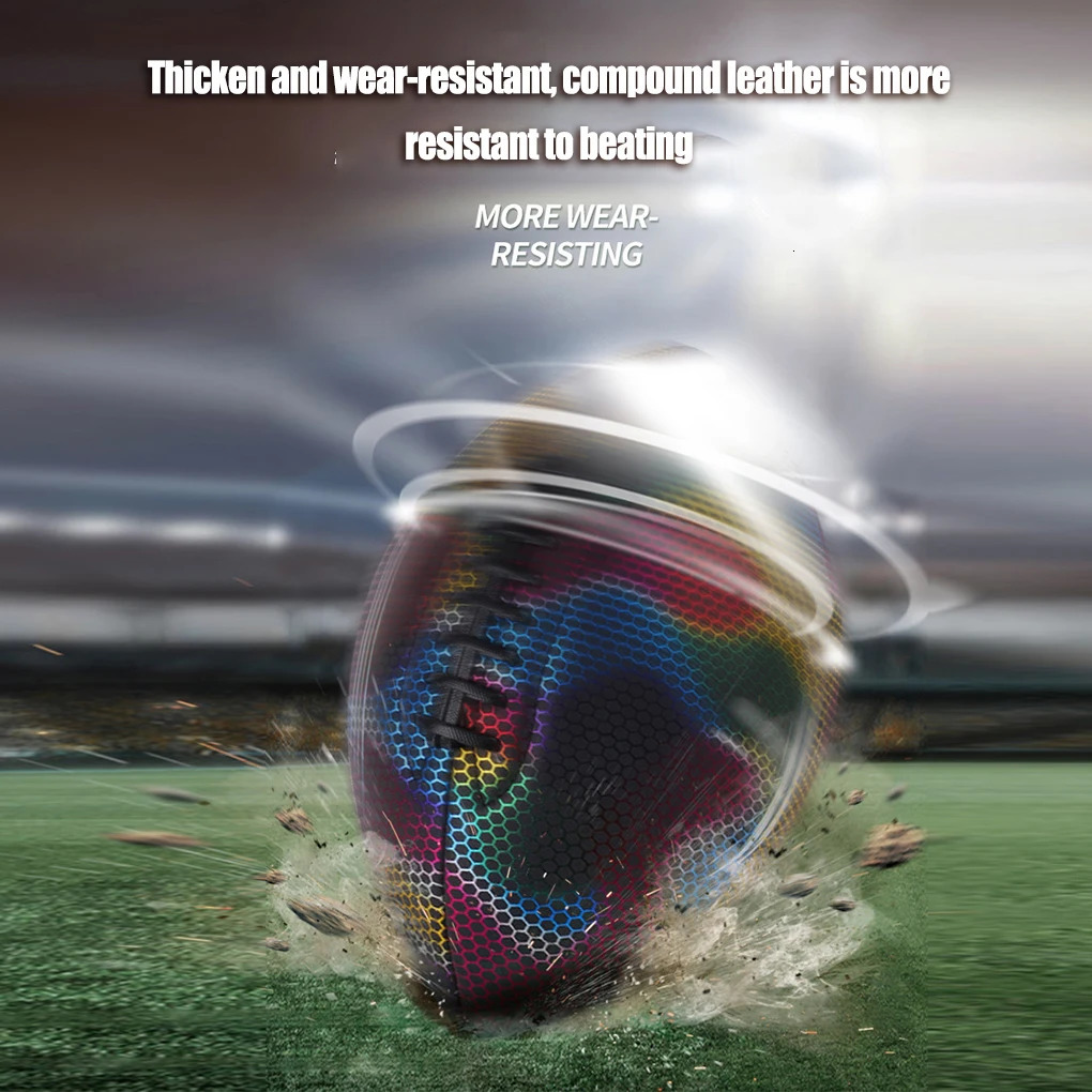 Colorful Rugby Team Training Ball Anti-skidding Football Glow in the Dark 241204