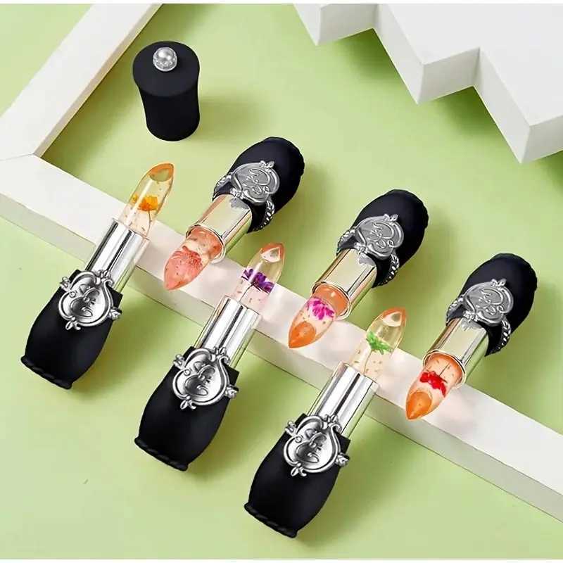 Flower Jelly Lipstick Set Temperature Change Moisturizer Flower Lipglaze Long Lasting Lip Balm Magic Color Change Lip GlossXJ241205