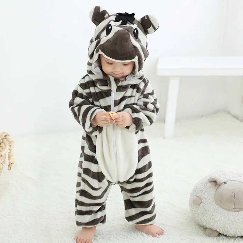 Pajamas Baby Romper Newborn Infant Clothing Boy Girl Pajamas Kigurumi Animal Onesie Jumpsuit Panda Costume Winter Baby Rompers H241205