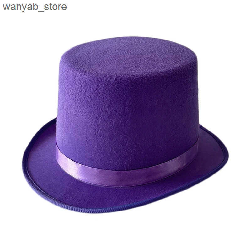 Cloches Adult and Childrens Magic Flat Top Hat Halloween Official Hat Makeup Party Hat L240910