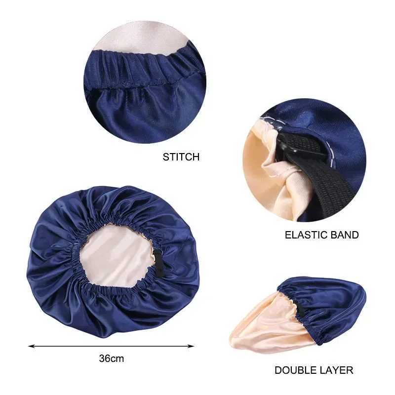New Invisible Flat Imitation Silk Satin Hair C for Sleeping-Adjustable Night HatXJ241205