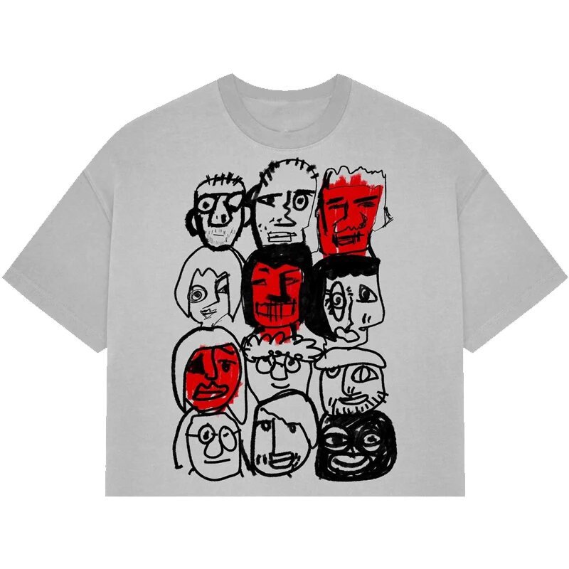 T shirts for men Retro Hip-hop Graffiti Graphic Art Printed Streetwear Oversized Clothes Casual Crew Neck Short Sleeve Lightweight Versatile