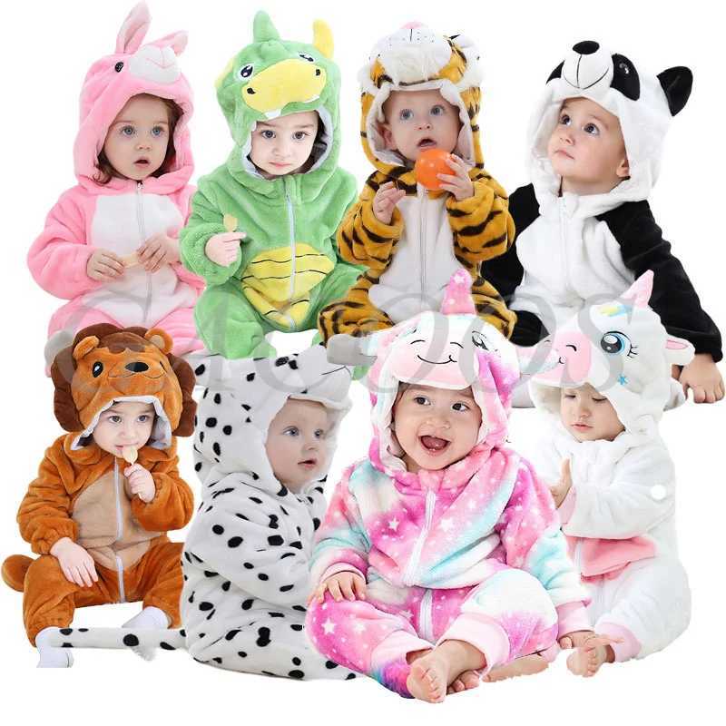 Pajamas Baby Girls Winter Clothes Fox Animal Cartoon Hooded Jumpsuits Kids Onesie Fox Cosplay Costume Winter Warm Flannel Babi Overalls H241205