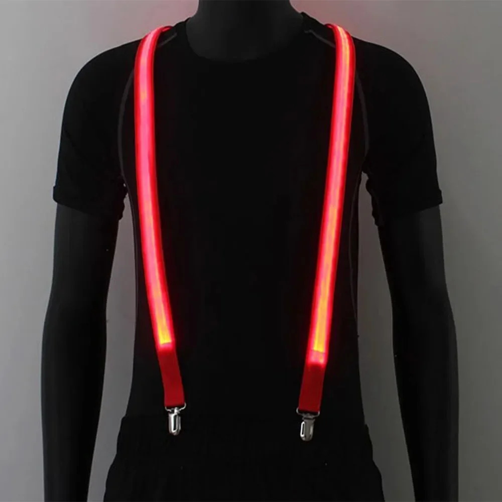 Suspenders with Bow Tie LED Lights Woman Hangers for Men Pants Motorcycle Belt SD01 241122