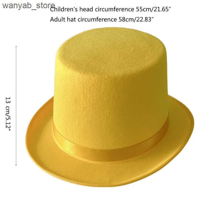 Cloches Adult and Childrens Magic Flat Top Hat Halloween Official Hat Makeup Party Hat L240910