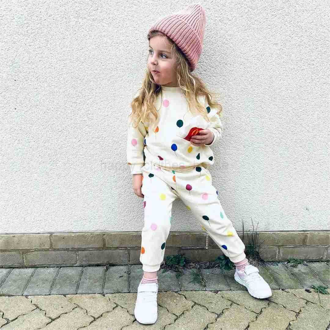 Newborn Spring Autumn Clothing Baby Full Children Boys Balloon Print Kid Girls Long Sleeve Pants Two Piece SetXJ241205