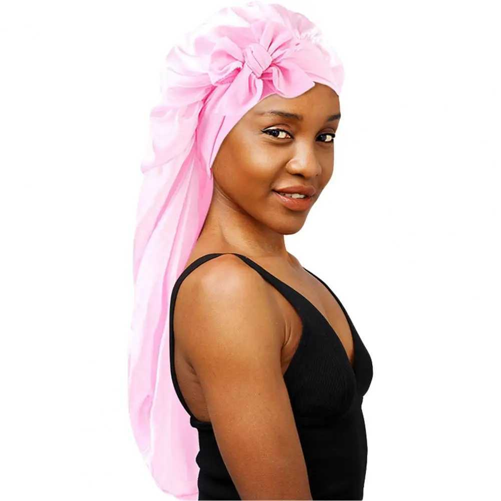 New Women Long Satin Bonnet Sleep C Silky Sleeping C with Wide Elastic Band Hair Care Tuan Braids Curly Hair Natural HairXJ241205