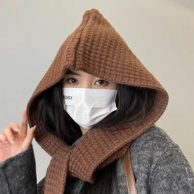 Winter Balaclava scarf unisex hooded collar scarf one-piece collar 241205