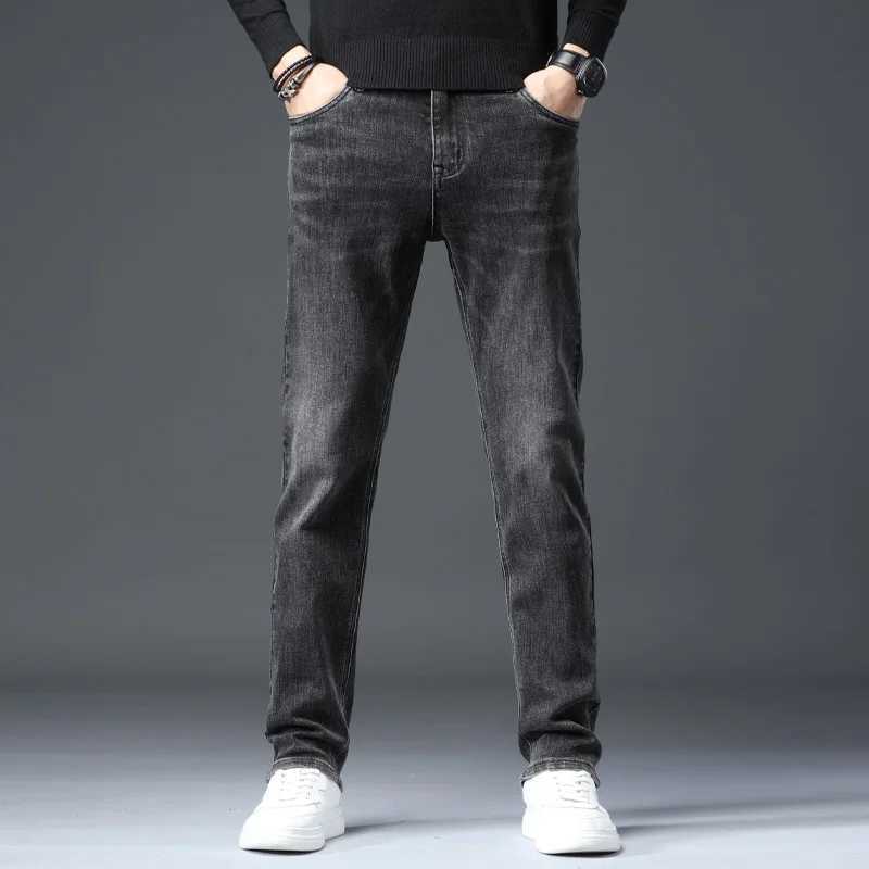 2023 Spring/Autumn Brand Suitable for Straight Leg Classic Business Casual Jeans Young Mens Mid Waist Slim Fit Jeans W241205
