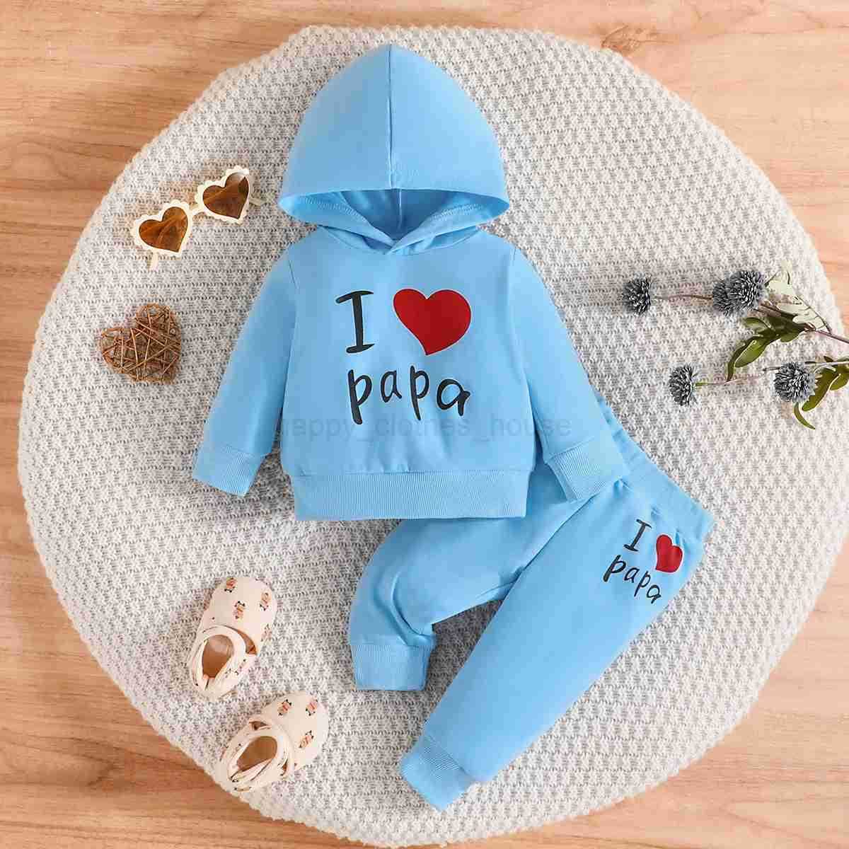 Girls Boy 3 -24 Months Cute Letter Long Sleeve Hoodie Tee Long Pants Outfit Toddler Infant Clothing Set Fashion Kids WearXJ241205