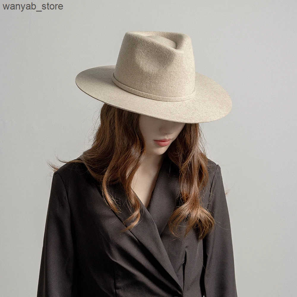 Cloches Australian wool Fedora hat with Felt bandwidth border fashionable design L240910