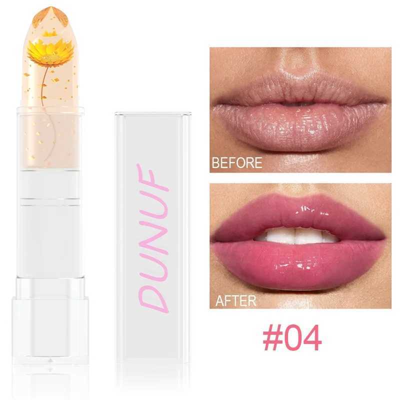 Transparent Jelly Flower Lipstick Temperature Color Changing Lip Balm Sexy Lip Gloss Moisturizing Color Change Magic LipstickXJ241205