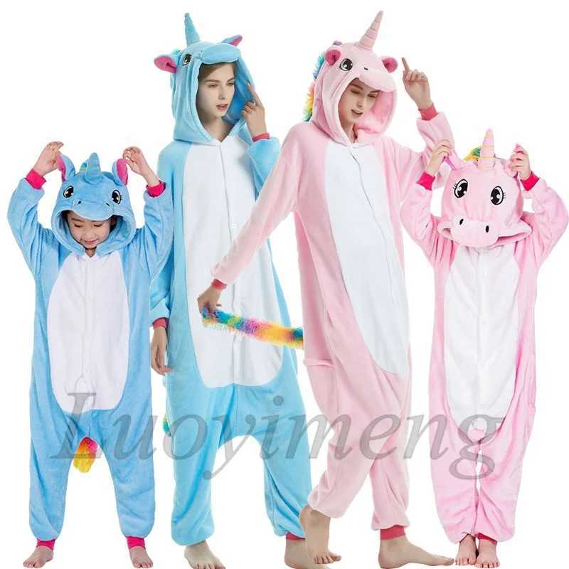 Pajamas Winter Animal Pajamas Adults Kids Onesie Flannel Sleepwear Kigurumi Fox Panda Pyjamas Children Anime Costume Jumpsuit H241205