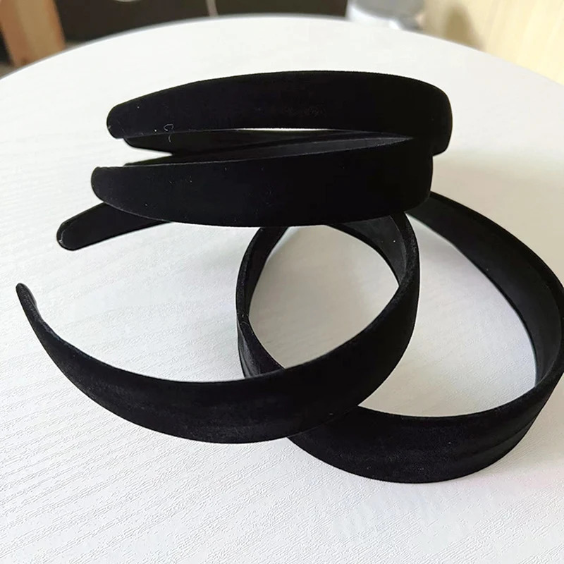 5 pieces 2/2.5/3/4cm long Plus 39cm plush fabric covered plastic headband base velvet headband DIY womens headband 241205