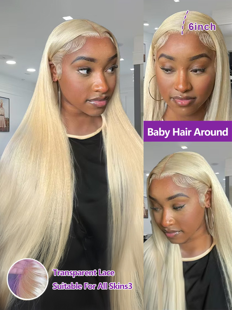 30 40 Inch 13X6 Straight Blonde 613 Hd Frontal 13X4 Transparent Human Hair Wigs Glueless 5X5 Lace Front Colored Wig