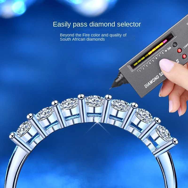 Womens Ring Moissanite Diamond Cocktail S925 Pure Silver Wedding Ring Prong Set High Jewelry W241205